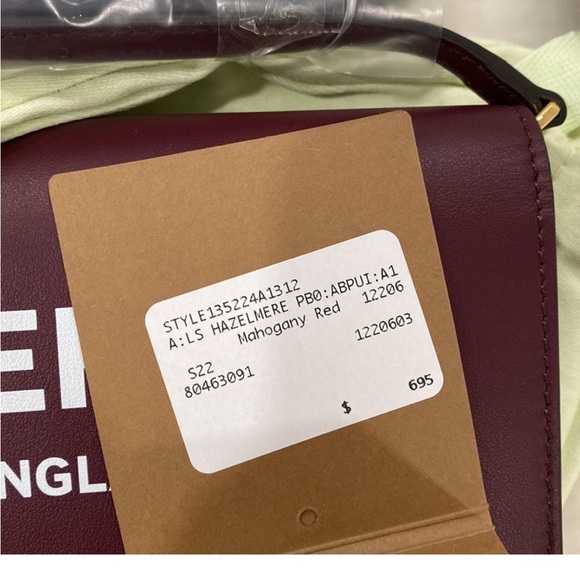 Burberry Hazelmere Printed Logo Leather Mahogany Red Crossbody Bag - Picture 6 of 8